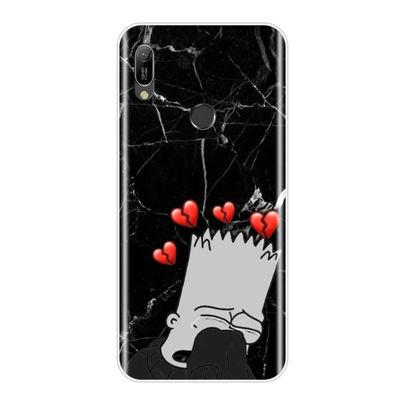 Чехол для телефона huawei Y9 Y7 Y6 премьер-профессионал мягкий силиконовый Homer J. Симпсон Забавный аниме задняя крышка для huawei Y5 Y6 Y7