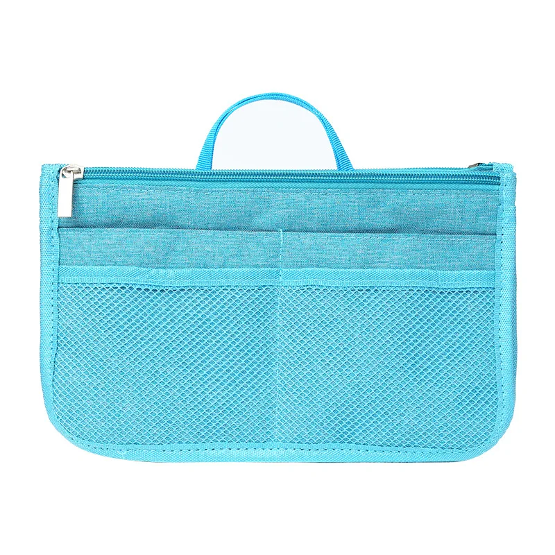 Портативный органайзер для кошелька, многофункциональная косметичка для хранения, сумка для путешествий, сумочка для макияжа, сумка-вкладыш - Цвет: Бежевый