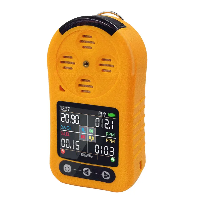 Портативный детектор газа 4 в 1 EX/O2/H2S/CO с ЖК-дисплеем | Электронные компоненты и