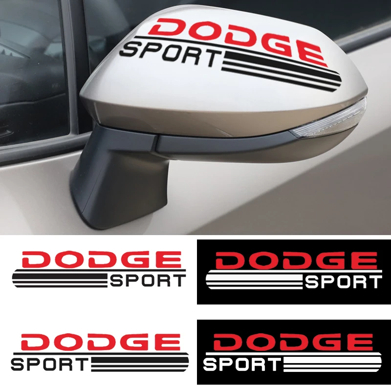 

2 Pcs/set Car Badge Body Sticker Rearview Mirror Sticker for Dodge Challenger RAM 1500 Charger Avenger Caliber Nitro Car Styling