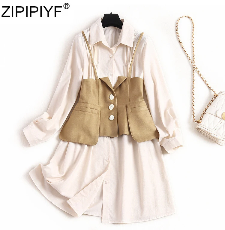 a line dress with cardigan