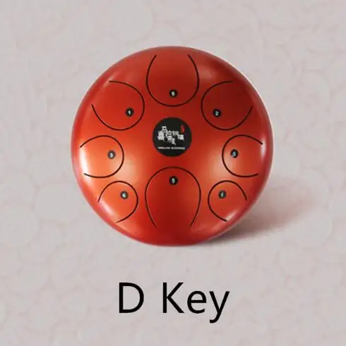 10 inch steel tongue drum 8 notes with case and rubber mallets Hank drum for Pregnant women children Music instrument Empty Drum - Цвет: Orange D key