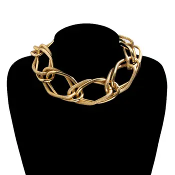 

JJFOUCS Gold Chunky Link Chain Necklace For Women Men Statement Collar Punk Vintage Choker Necklace Female Charm Fashion Jewelry