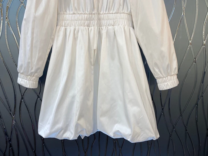 Осень и зима, новинка, женское платье с вырезом, украшенное узлом, однотонное, с длинным рукавом, ТРАПЕЦИЕВИДНОЕ, свободное платье, 1205