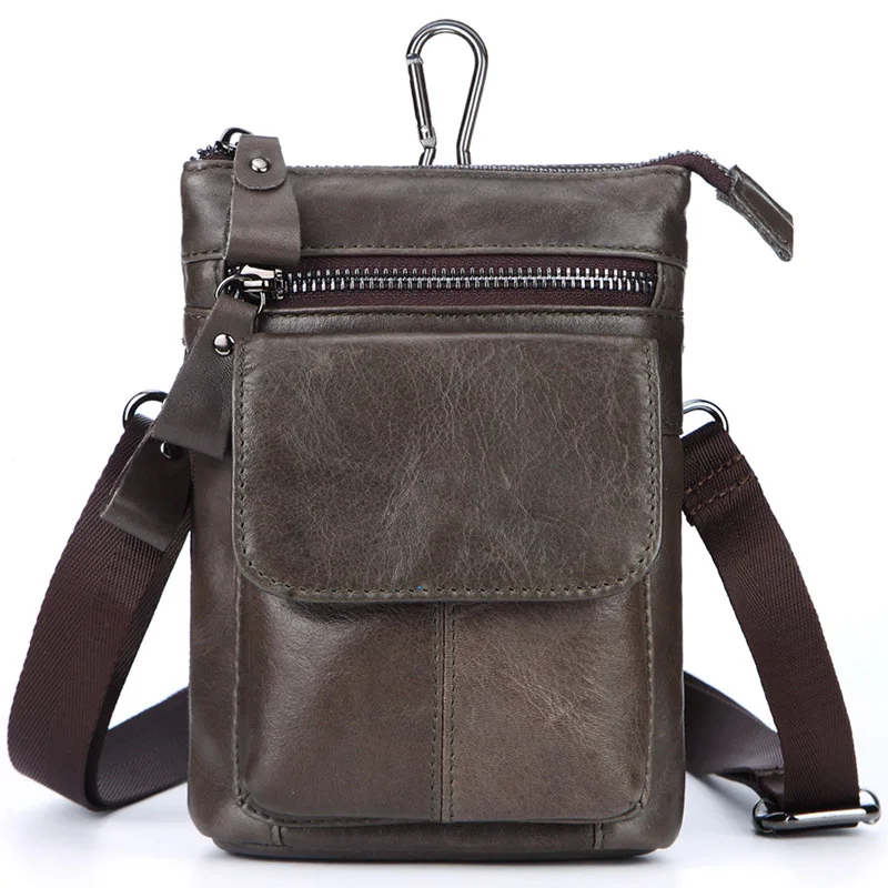 MISFITS натуральная кожа ремень поясная сумка мужские сумки винтажные мужские сумки через плечо мужские сумки-мессенджеры маленькая поясная сумка для телефона - Цвет: Серый