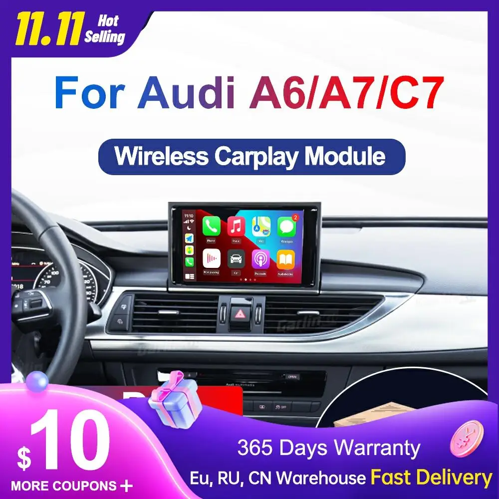 Декодер Carlinkit2.0 аксессуары для AUDI A6 A7 C7 Q7MMI 3G беспроводного Apple CarPlay Android