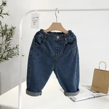 Детская одежда для младенцев, весенняя одежда для мальчиков, джинсы для папы, универсальные повседневные штаны для маленьких мальчиков 1, 3, 5 лет, длинные штаны