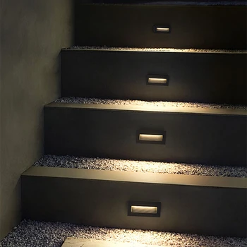 

Waterproof Downward Stair Lamp Led 5W 7W 10W Recessed Wall Corner Footlight Indoor Outdoor Courtyard Buried Step Lamp AC85-265V