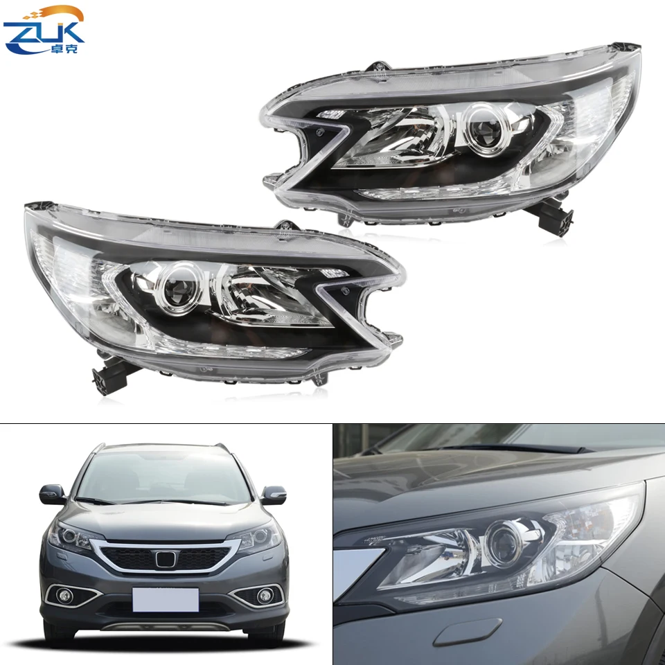 ZUK Pair Front Bumper Headlight Headlamp For HONDA CRV 2012 2013 2014