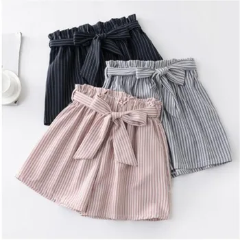 

2019 Spring Summer New Women Shorts Female Fashion High Waist Wide Leg Short Pants Black/Khaki/Gray Casual Shorts