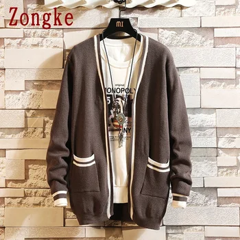 

Zongke Solid Men's Cardigan Korean Cardigan Men Korean Knitwear Male Sweater Autumn Sweater Man Winter 2020 New Arrival M-3XL
