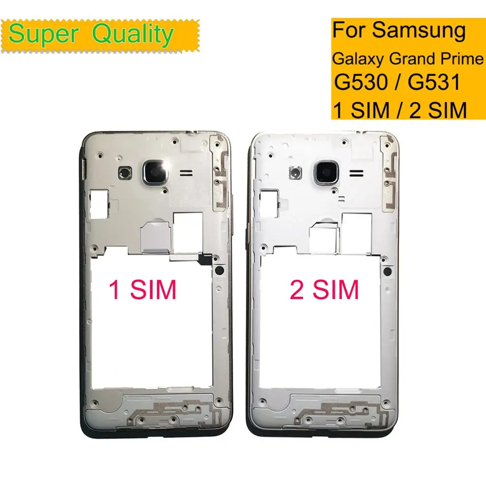 10 шт./лот для Samsung Galaxy Grand Prime G530 G531 G531H G531F средняя рамка Корпус Одиночная двойная SIM