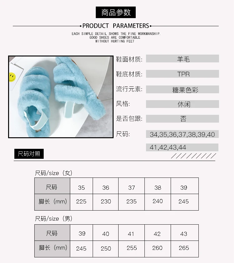 2021 Factory Price Comfort Fluffy Slippers Flat Plush Faux Fur Open Toe Pantuflas Mujer Faux Fur Slippers