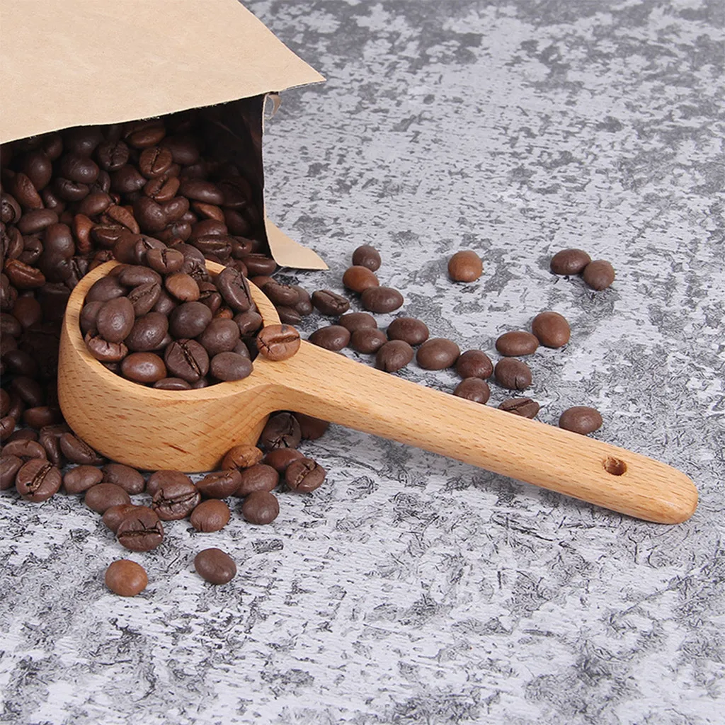 

Multifunction Kitchen Supplies Coffee Scoop Long Handle Eucalyptus Tea Coffee Measuring Cup Coffee Scoop Spoon Coffee #0807