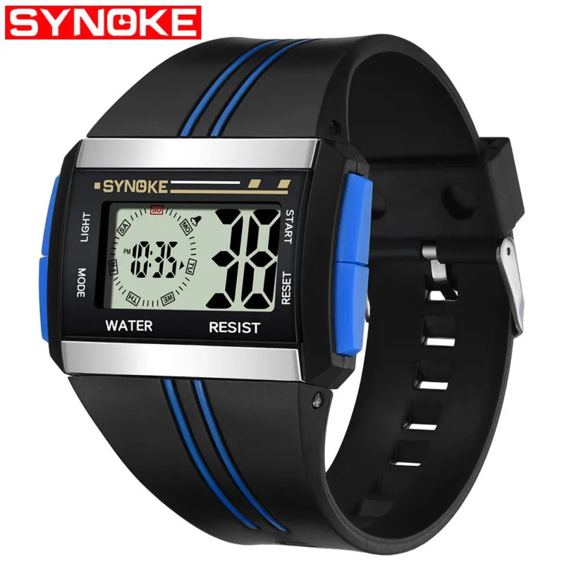 

New Men's Digital Electronic Watch Waterproof Luminous Motion Alarm Display Large Screen Square Multi-function Electronic Watch
