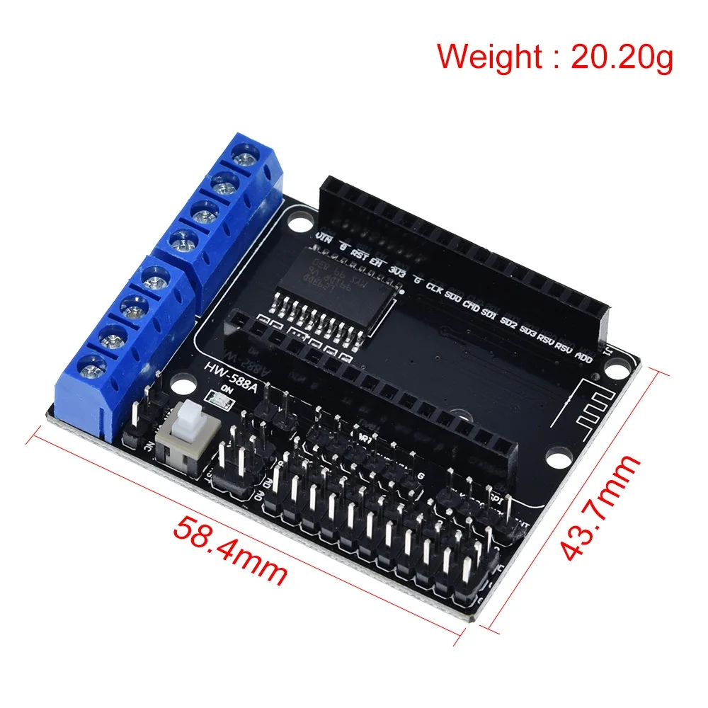 NodeMCU щит для платы двигателя L293D ESP 12E от ESP8266 изолятор балки встряхивая комплект diy