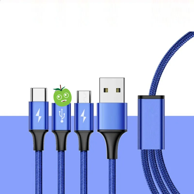 Три в одной строка данных для Android, Apple type-c мобильный телефон многофункциональный Usb один волочение три данных зарядный кабель