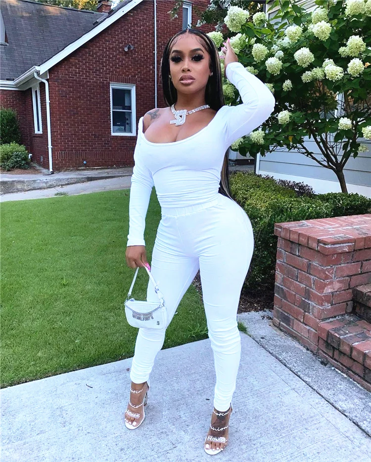 

Women 2 Piece Suit Tracksuit Set Fashion Casual Long Sleeve Scoop Neck Back Knot Top Elastic Waist Pants Set Loungewear Outfits