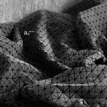 

Geometric texture Black light fabric re-made down anti-drill jacket windbreaker jacket designer fabrics for patchwork