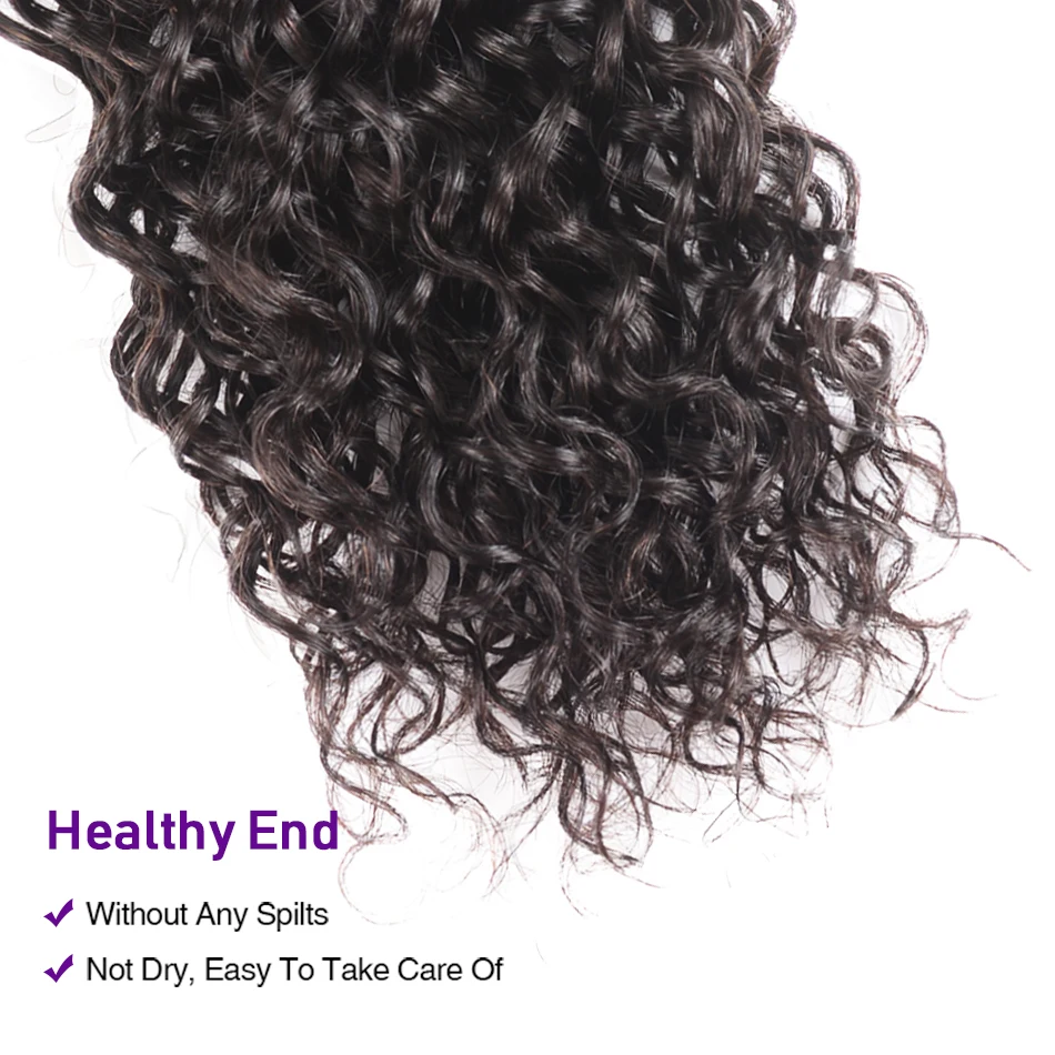 Волосы UNICE Kysiss серии индийские кудрявые вьющиеся человеческие волосы 3 пряди с кружевной застежкой 8-2" бразильские натуральные волосы