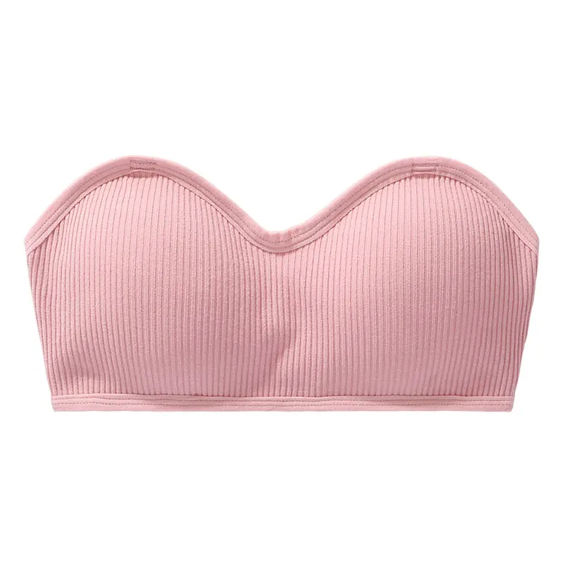 Pink 1 шт., женские Топы без бретелек, бюстгальтер, бесшовный бюстгальтер, сексуальный топ-бандо, Женский Топ с обхватом груди, укороченные майки, невидимое нижнее белье - Цвет: Pink