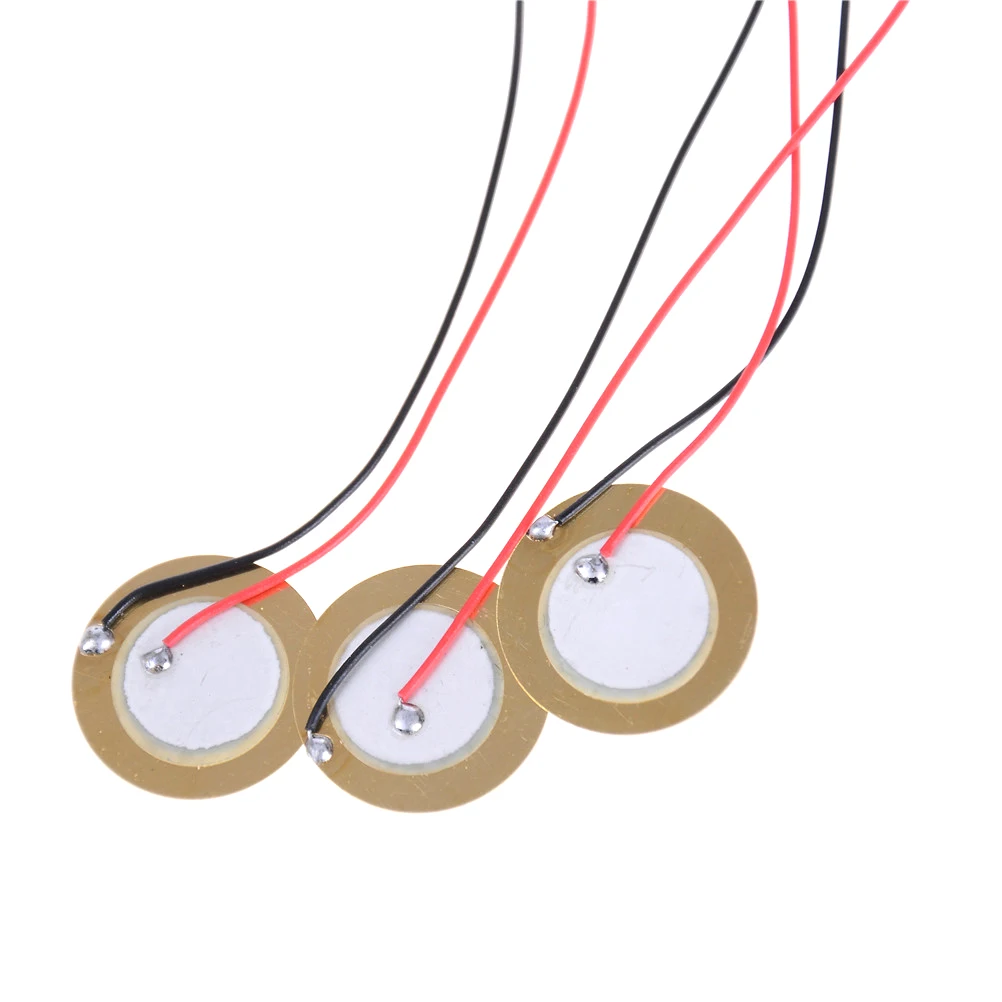 

10PCS 20mm Piezo Ceramic Elements Sounder Sensor Trigger Drum Disc + Wire Copper Piezoelectric Buzzer Copper