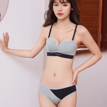 

female Bra panties set Sexy Color matching Bralette for Women Push Up Bras No Wire Brassiere Hit Patchwork Underwear sets