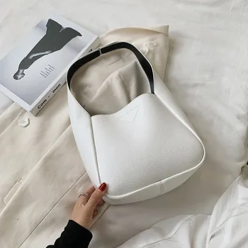 

Small PU Leather Handbags for Women New Elegant Female Shoulder Bags Casual Simple Solid Color Ladies' Travel Tote Bucket Bags