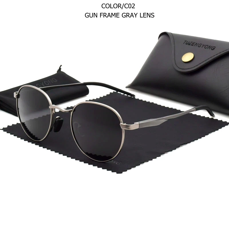 Polarisierte Sonnenbrille Gothic Steampunk Vintage Rund Uv400_voghion.com