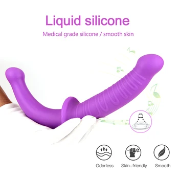 Strap on Double Dildo Clitoris Stimulator Anus Vagina Massage G Spot Dildo Penis Strapless Strapon Sex Toys for Lesbian Women 4