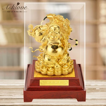 

Feng Shui Lucky Wealth Decoration 24K Gold Foil Ornament Gold Chinese Cabbage Collect Wealth Ornaments Crafts Home Office Decor