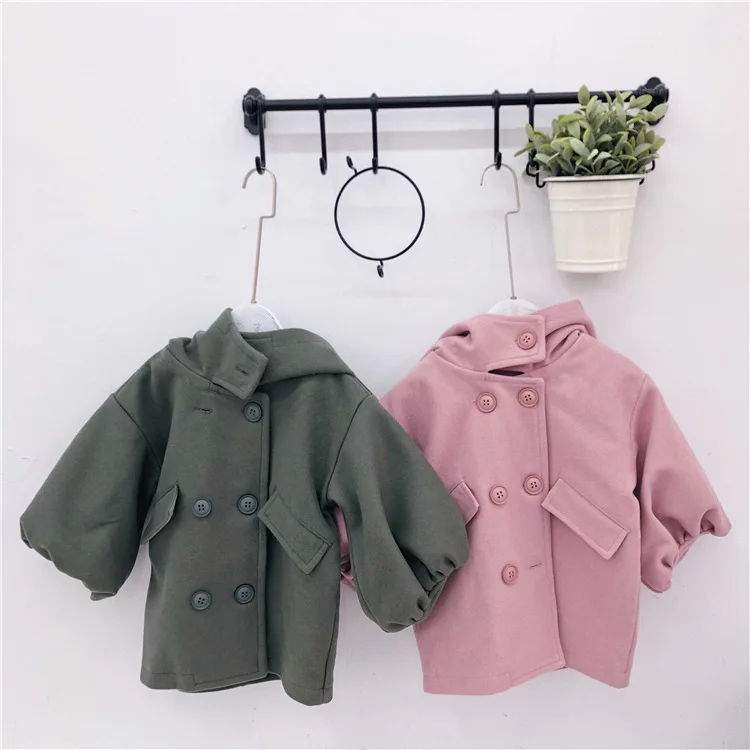 New winter Korean style personality wild long section warm thick woolen loosen hooded jacket outerwear for girls