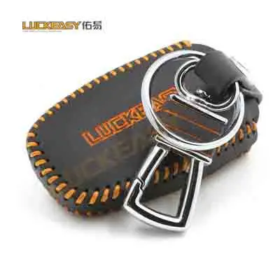 Luckeasy для hyundai SANTA FE gl/gls 2013 чехол автомобильный ключ держатель Крафт первый слой 2013 santafe IX45 key2a - Название цвета: Цвет: желтый