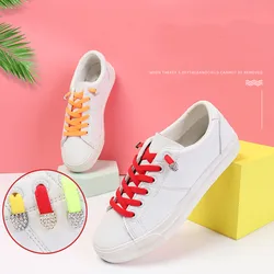 1pair No Tie Shoe Laces Elastic Shoelaces Flat Shoelace Fit Kid Adults Diamond Lock Laces Shoe Strings Shoe Accessorie