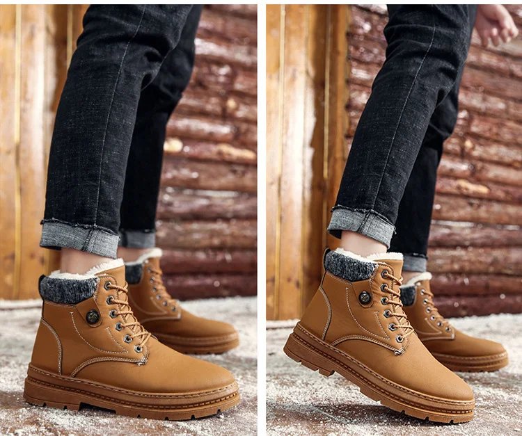 Winter Boots For Men Ankle Boots Casual Shoes Men Male Winter Shoes New Snow Boots Keep Warm With Fur Sneakers Men Footwear
