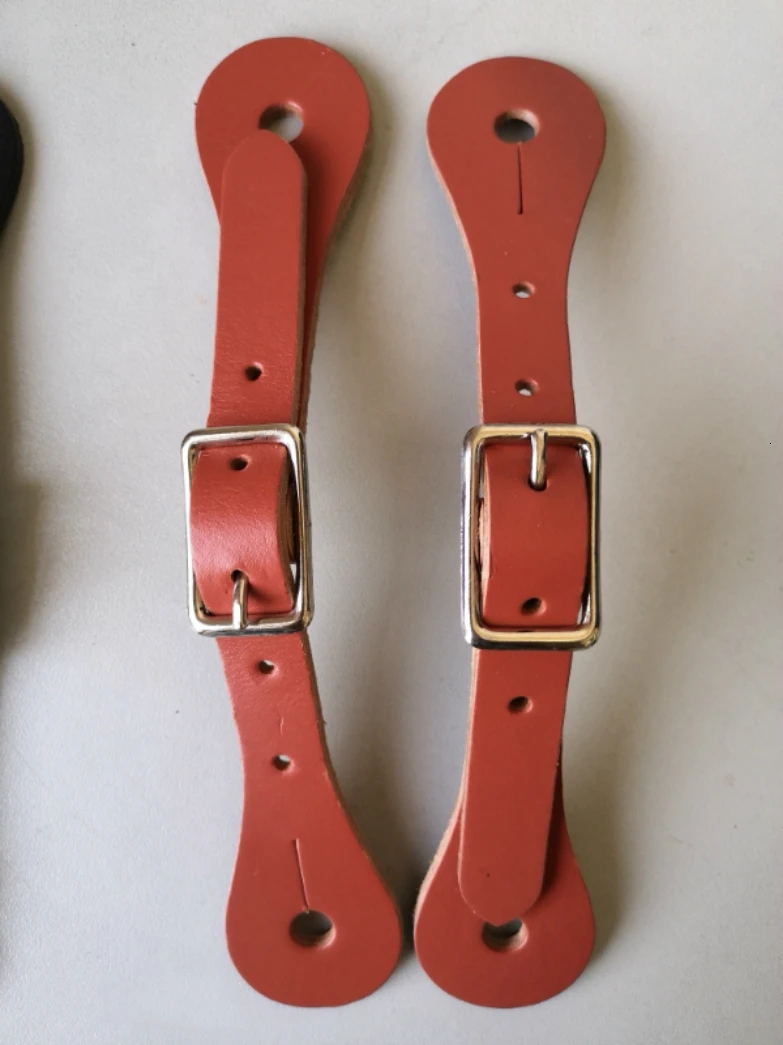 1 pair bands brown Horse Riding Bronzed Western Style Spurs Leather Belt Mild Steel Manual Carving German Silver Encrusted Western Cowboy Spur 2pcs - Цвет: 1 pair bands brown