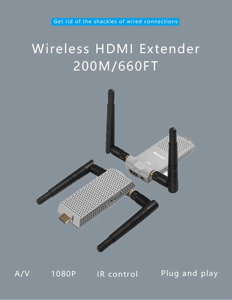 MEASY Air Prime беспроводной HDMI удлинитель 656 футов/200 м(HDMI передатчик+ приемник) Поддержка HD 1080P 3D видео и аудио