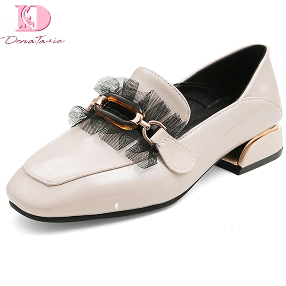 

Doratasia 2020 dropship chunky heels big size 50 customization slip on matel decoration elegant women shoes woman pumps female