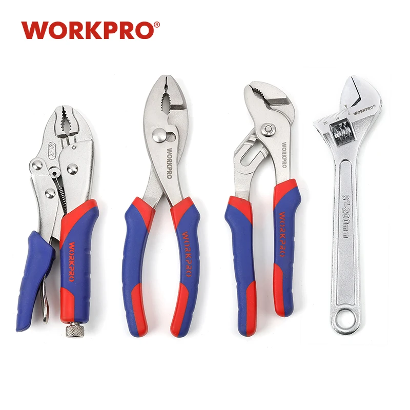 WORKPRO 4 шт плоскогубцы и гаечные ключи Набор 8 &quotскольжения шарнир для сантехника