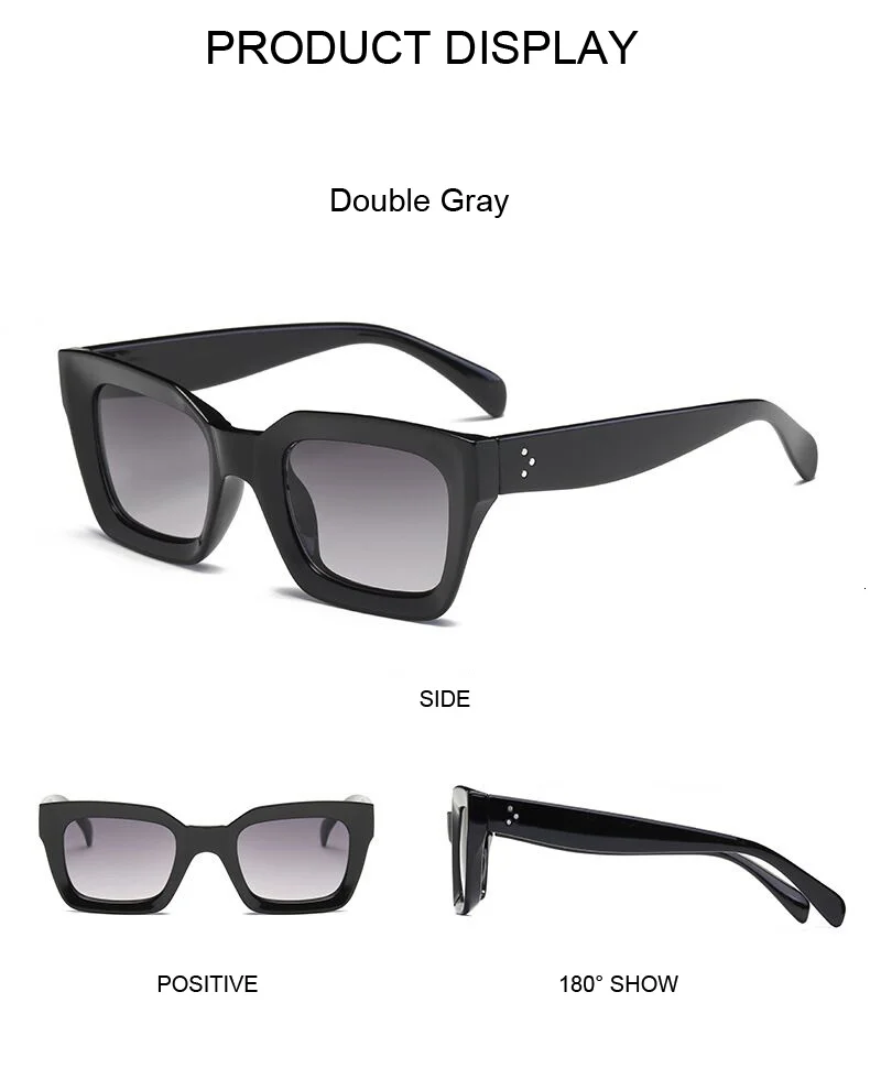 Mode Dicken Rahmen Platz Sonnenbrille Frau Marke Design Vintage Gespiegelt Übergroßen Neue Cat Eye Sonnenbrille Weibliche Shades – Detail 4