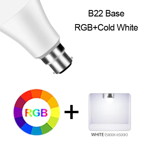 Управляемая через приложение E27 Bluetooth лампа Ночной светильник с регулируемой яркостью 15 Вт 20 Вт 85-265 в умная лампа B22 RGBW RGBWW праздничный Декор атмосферный светильник - Испускаемый цвет: B22 RGBW