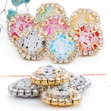 

Pipatian 10Pcs Rivoli Colorful Round Crystal Sewing Sticker for Dress Handmade Crafts Stone Decorative Button for Clothing Bags