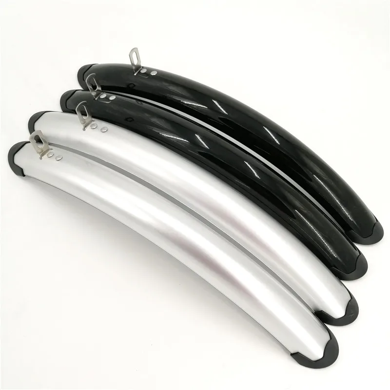 Bicycle Fender 1 Pair Bike Front Rear Fenders Retro Fixe Bike 700C Road Bicycle Fender Bicycle Practical Parts Silver Plastic Aluminum Liner