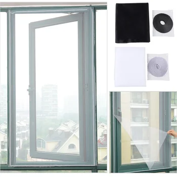 

white /black Insect Screen Window Netting Kit Fly Bug Wasp Mosquito Curtain Mesh Net Cover Insect Window Net &Tape