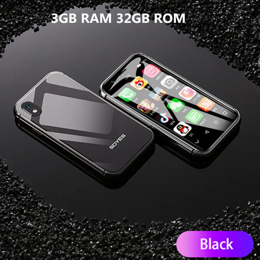 Мини-смартфон SOYES XS 3 ''3 GB+ 32GB 2GB+ 16B Android Face Recognion 1580mAh 4G Wifi резервный карманный мобильный телефон PK 7S Melrose - Цвет: Black 3GB 32GB
