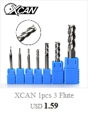 XCAN 1 шт. 1-12 мм с синим покрытием 3 флейты карбида концевые фрезы алюминиевый режущий фрезы Спиральные Фрезы с ЧПУ Концевая фреза