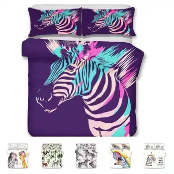

Hot Style Bedding Set 3d Digital Zebra Printing 2/3pcs Duvet Cover & Pillowcases Set with Zipper Closure UK/AU/US Size