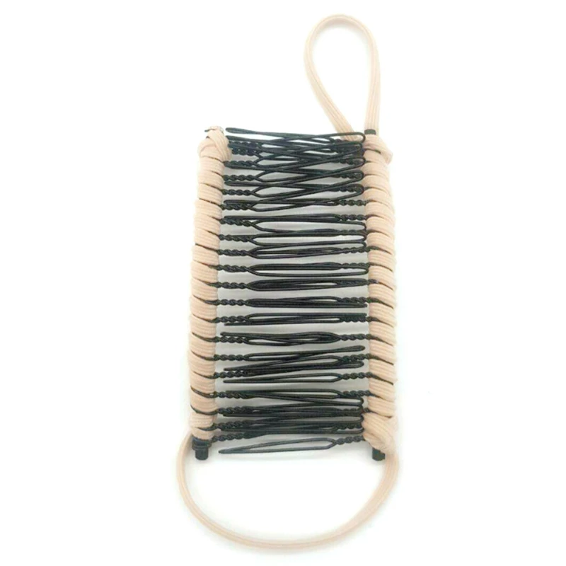 Beige 20comb Shopify Прямая поставка высокое качество Новое поступление 1 шт. Винтажная заколка для волос в форме банана Женская ленивая расческа для волос винтажные растягивающиеся аксессуары для волос - Цвет: Beige 20comb