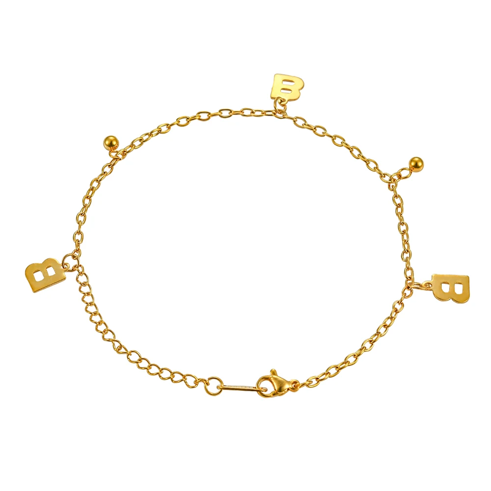 Stainless Steel Bracelet Neo-Gothic Stainless Steel Gold Color Exotic Link Chain Bracelet Anklet On Foot For Women High Quality Fashion Jewelry