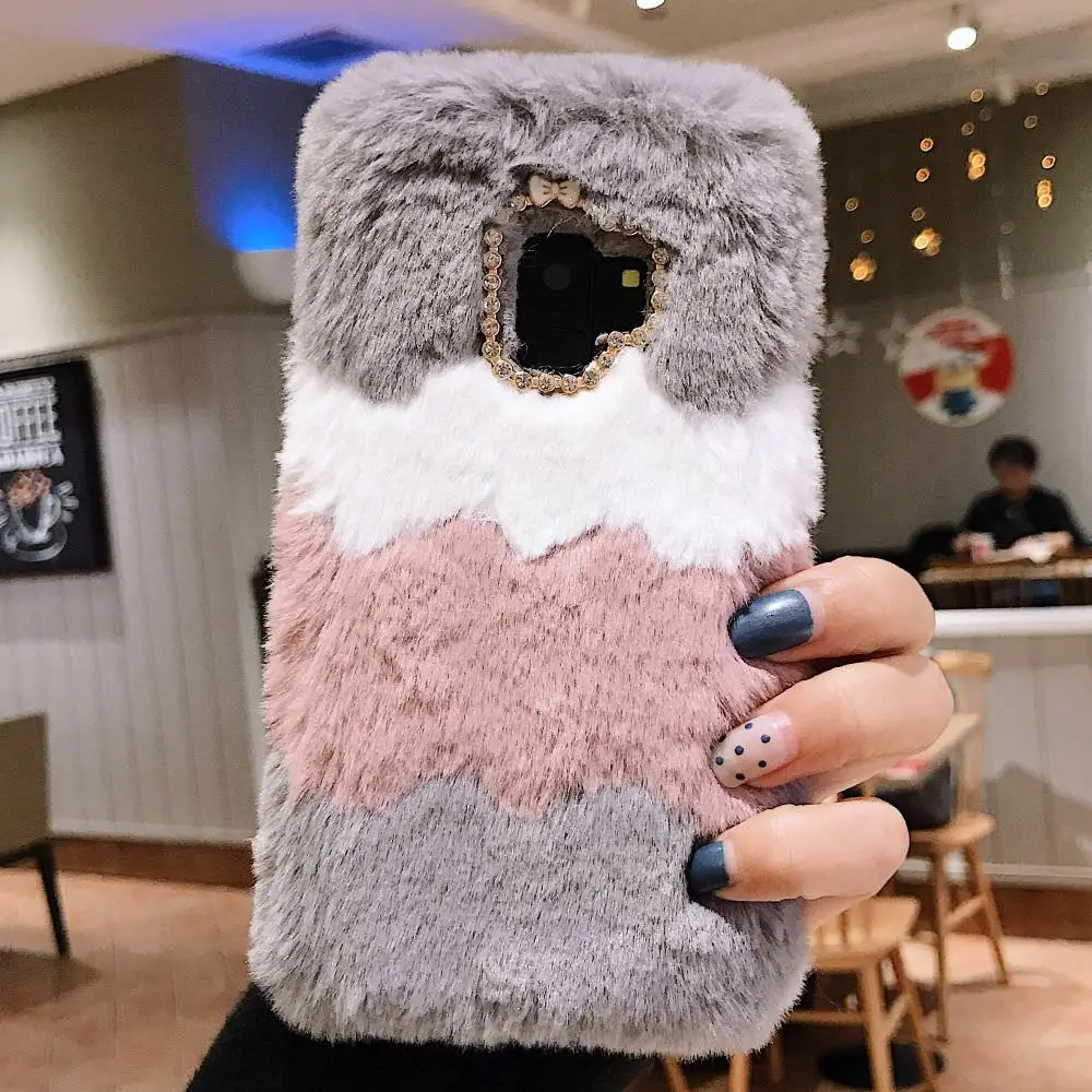 LLZ.COQUE плюшевый Пушистый Зимний Теплый Мягкий ТПУ чехол для samsung Galaxy S10e S10 Plus S7 edge Note9 8 S9 S8 Plus